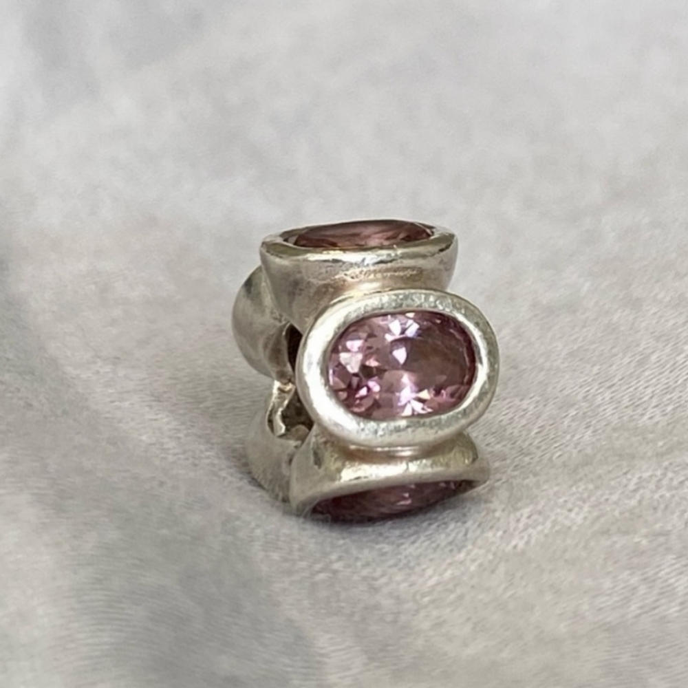 PAIR of Authentic Pandora charms " Oval lights pink " #790311PCZ - Picture 13 of 16